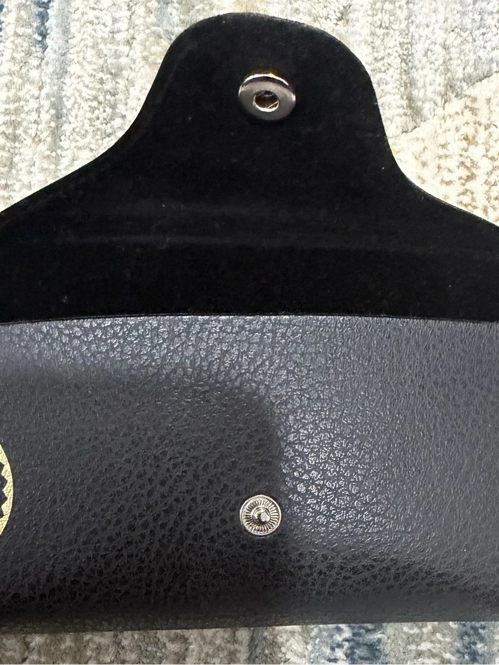 Classic Black Leather Sunglasses Case